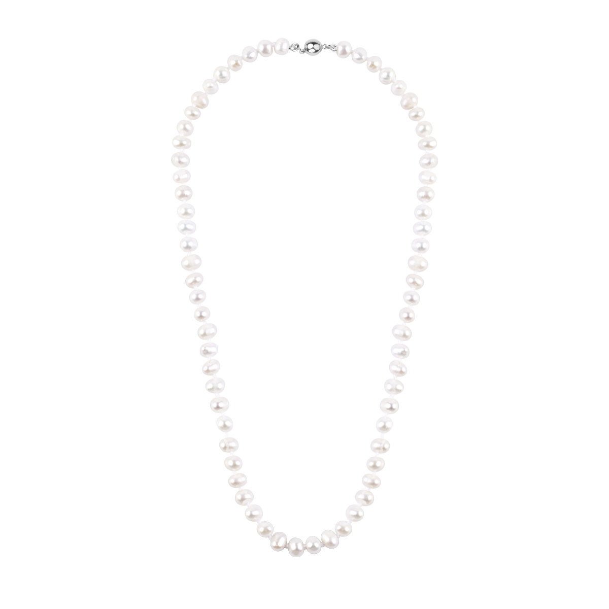 Komplet biżuterii srebrnej - klasyczne perły