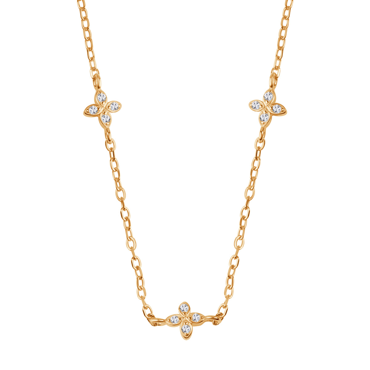 Komplet biżuterii srebrnej pozłacanej - kwiaty