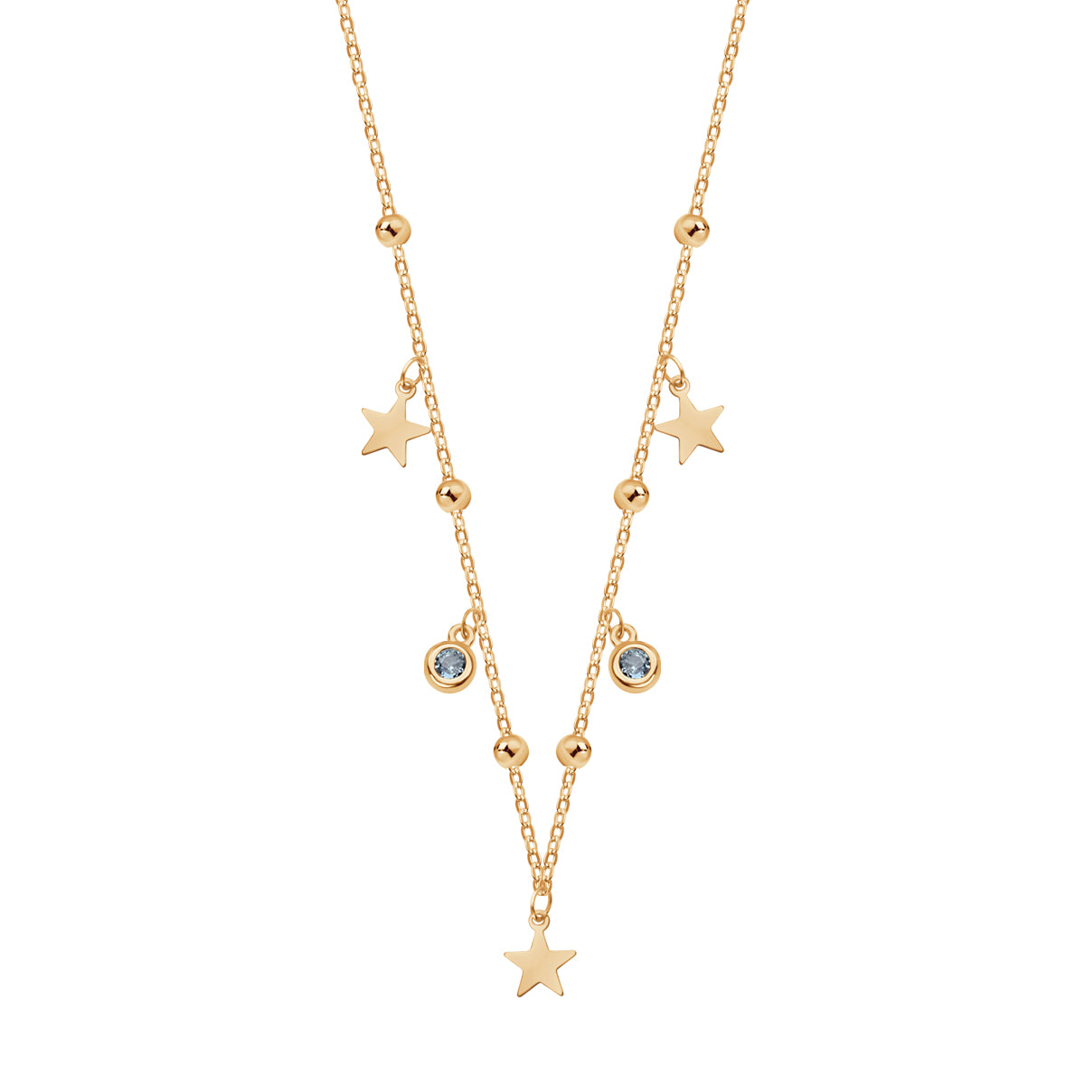 Komplet biżuterii srebrnej pozłacanej - gwiazdki