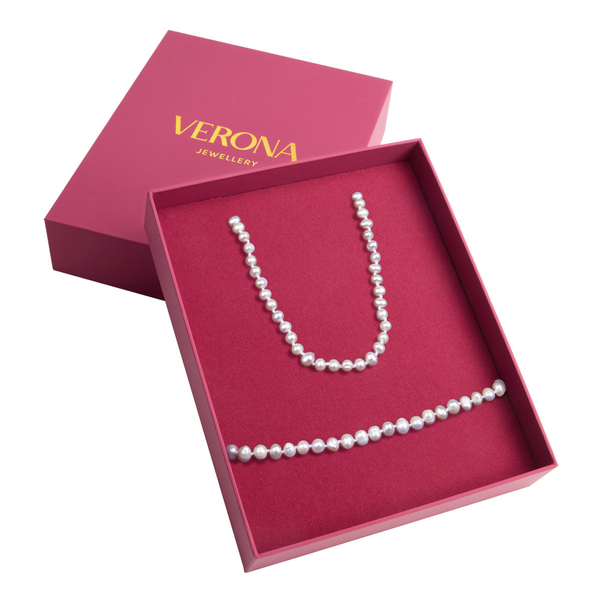 Komplet biżuterii srebrnej - klasyczne perły