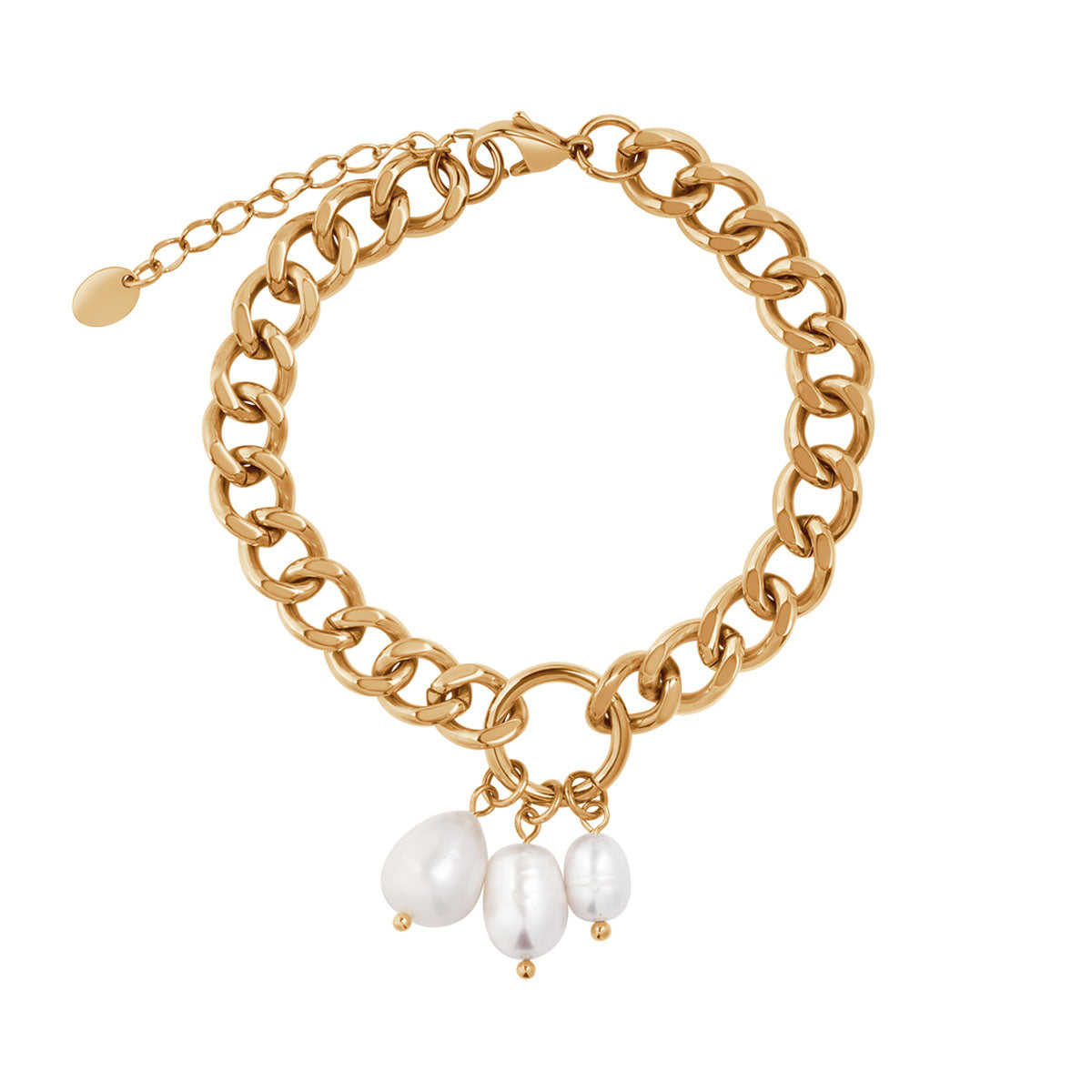 Bransoletka stalowa z perłami - Moderno