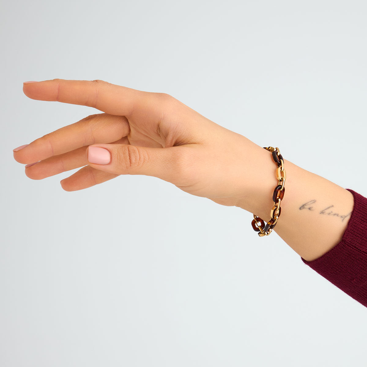 Bransoletka stalowa z brązową żywicą - Moderno