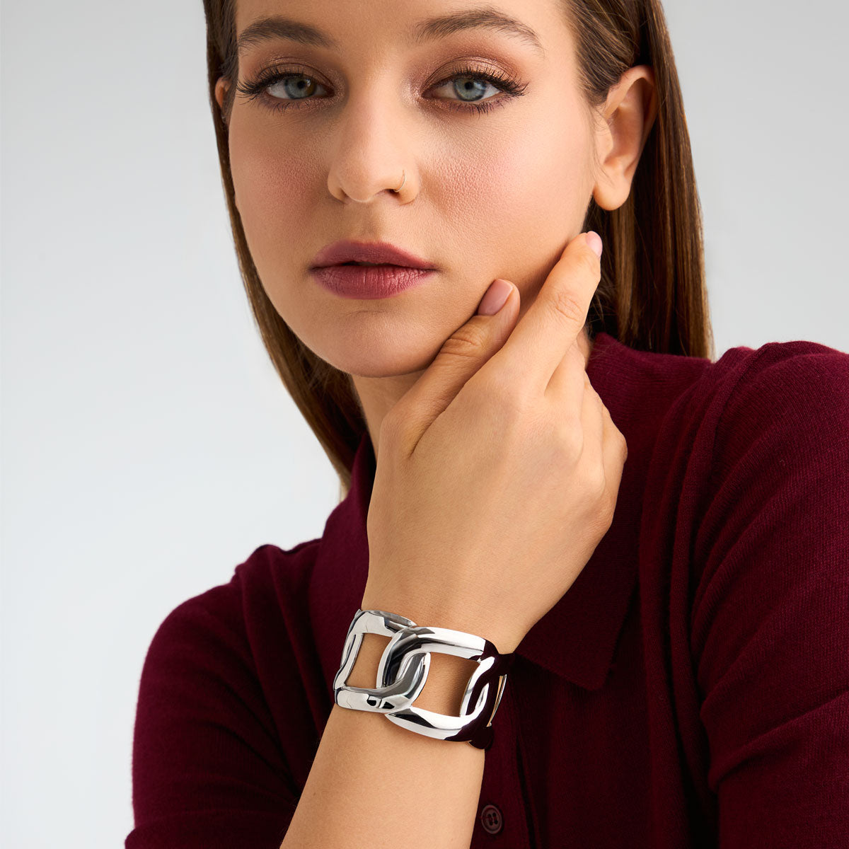 Bransoletka stalowa sztywna - otwarta - Moderno