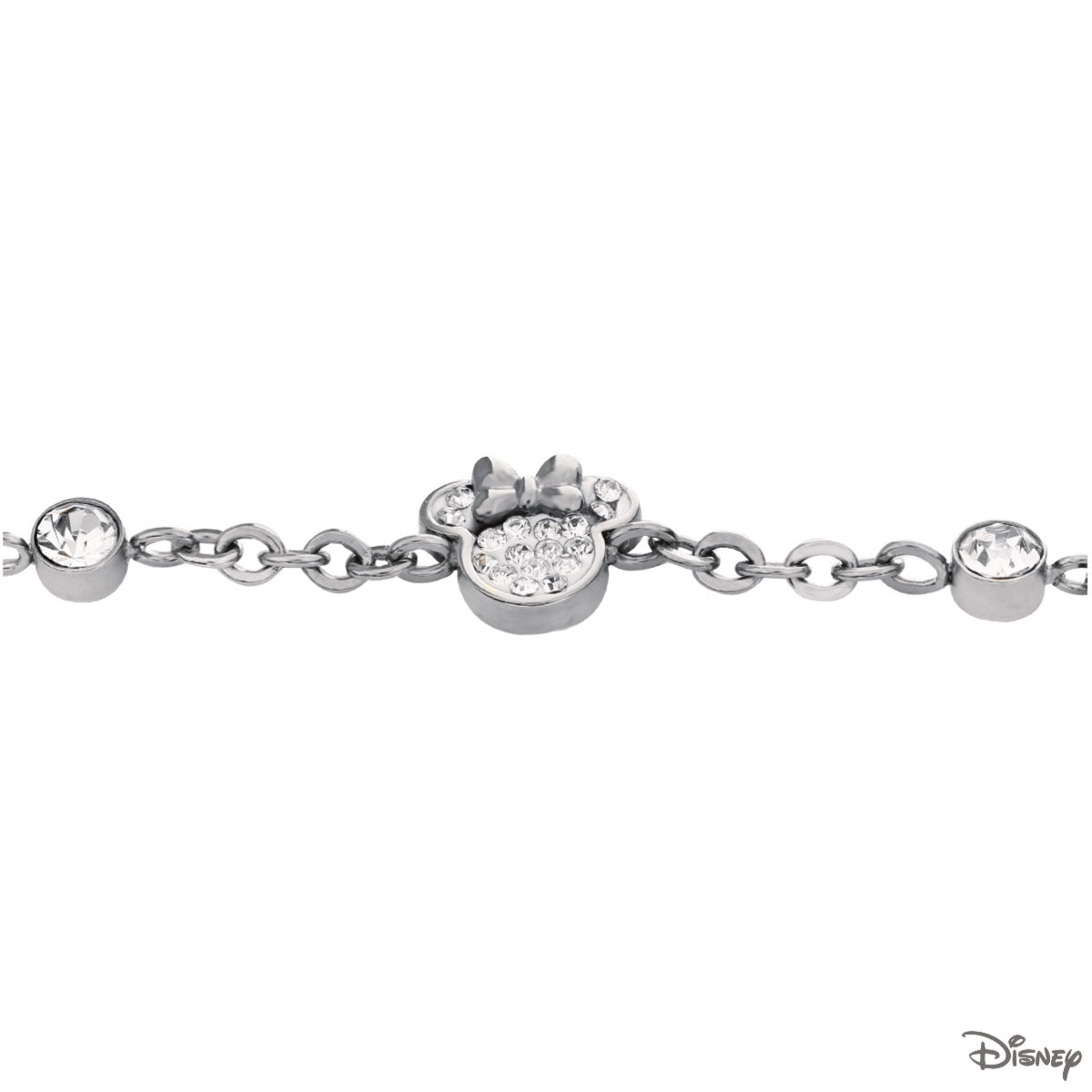 Bransoletka stalowa z cyrkoniami - Myszka Minnie - Disney