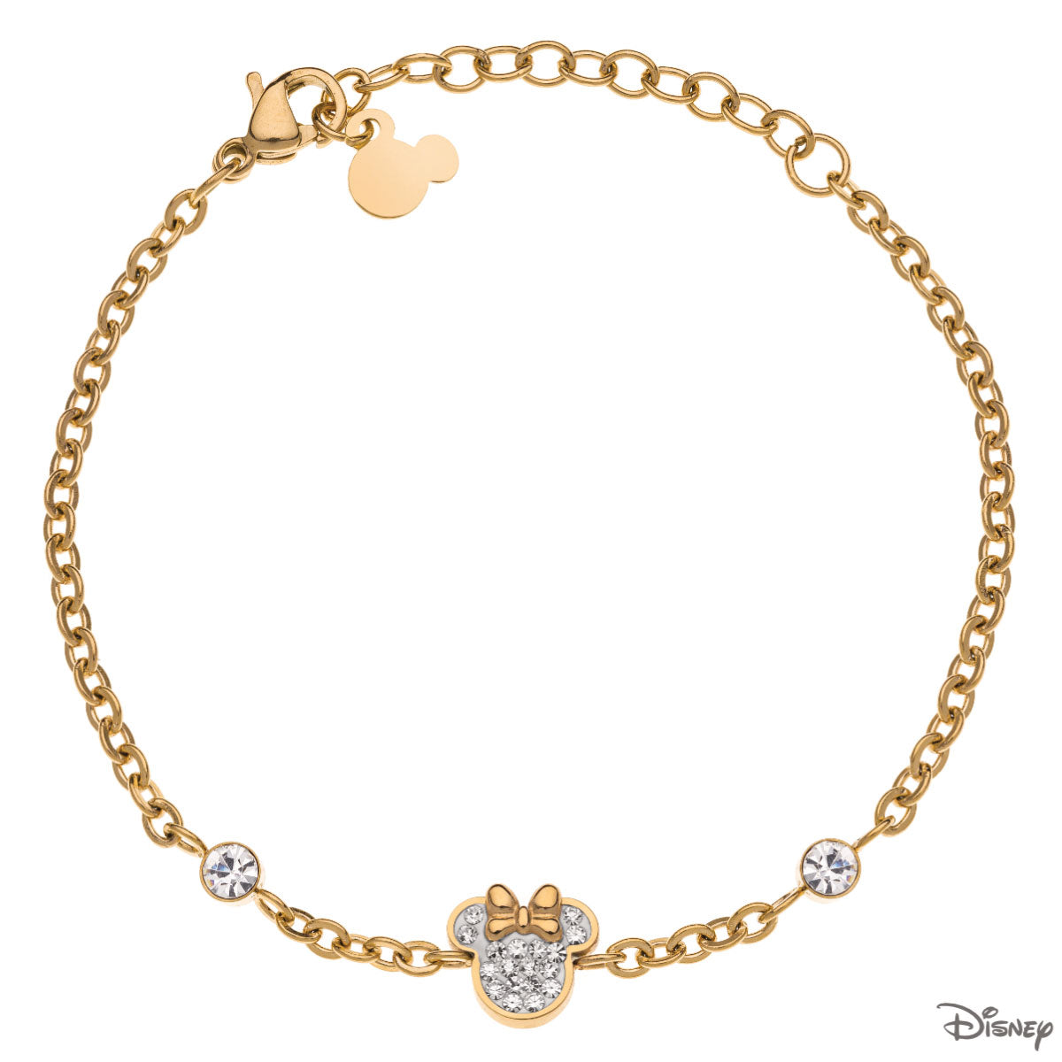 Bransoletka stalowa z cyrkoniami - Myszka Minnie - Disney