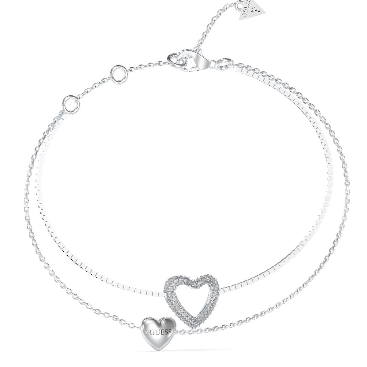 Bransoletka stalowa - serca - Guess Beloved