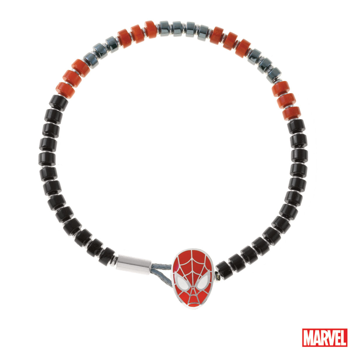 Bransoletka stalowa z koralikami - Spider Man - Marvel