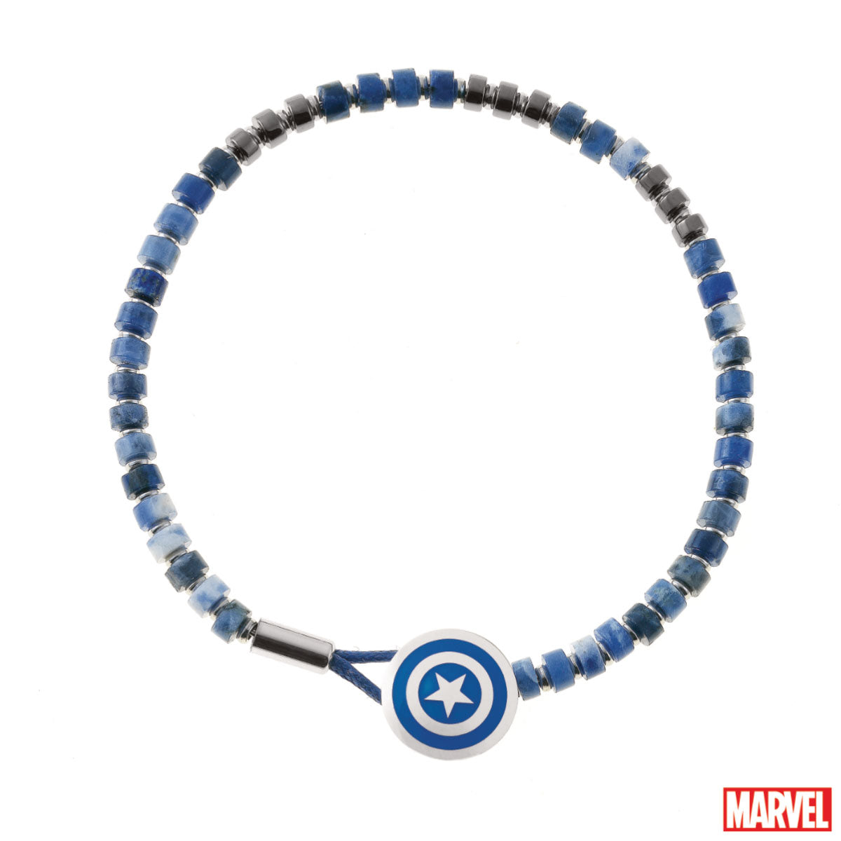 Bransoletka na sznurku z niebieskimi koralikami - Kapitan Ameryka - Marvel