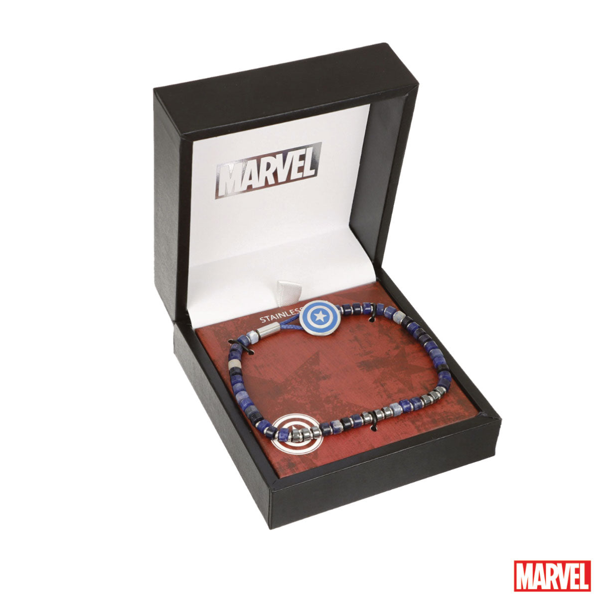 Bransoletka na sznurku z niebieskimi koralikami - Kapitan Ameryka - Marvel