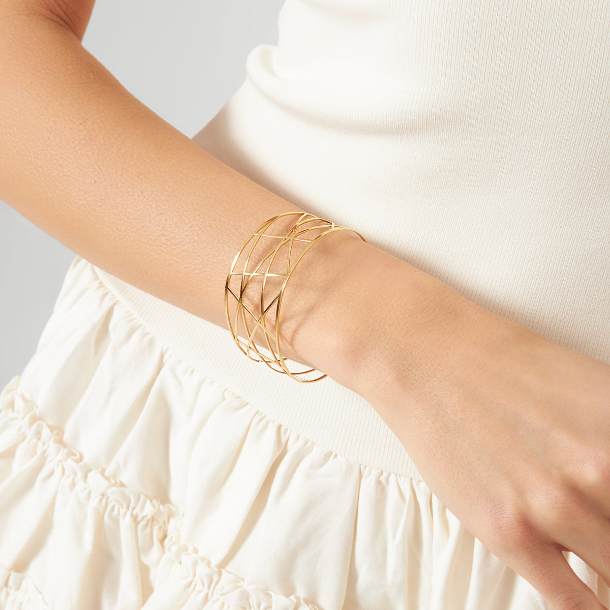 Bransoletka stalowa sztywna - geometryczna - Moderno