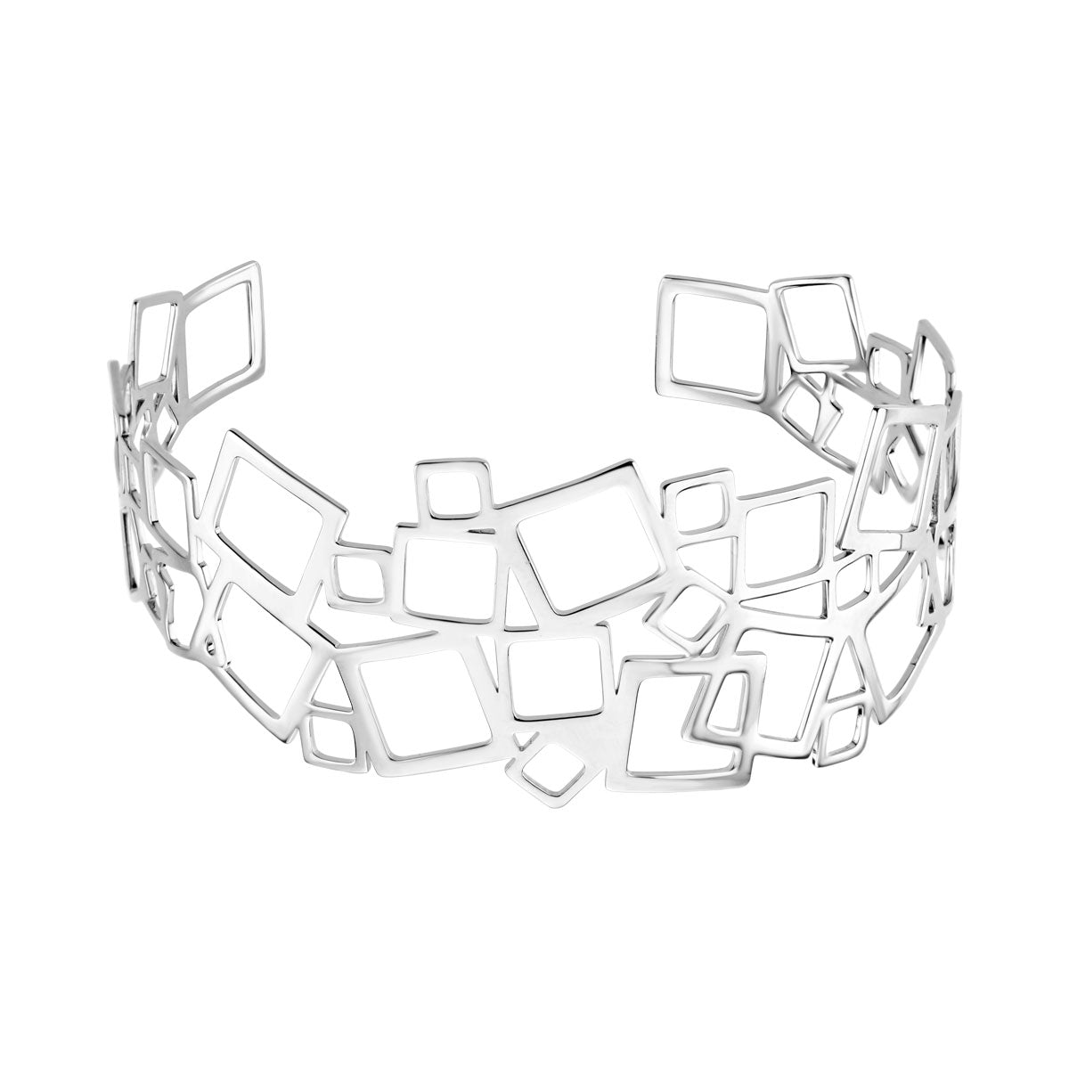 Bransoletka stalowa sztywna - geometryczna - Moderno - Verona