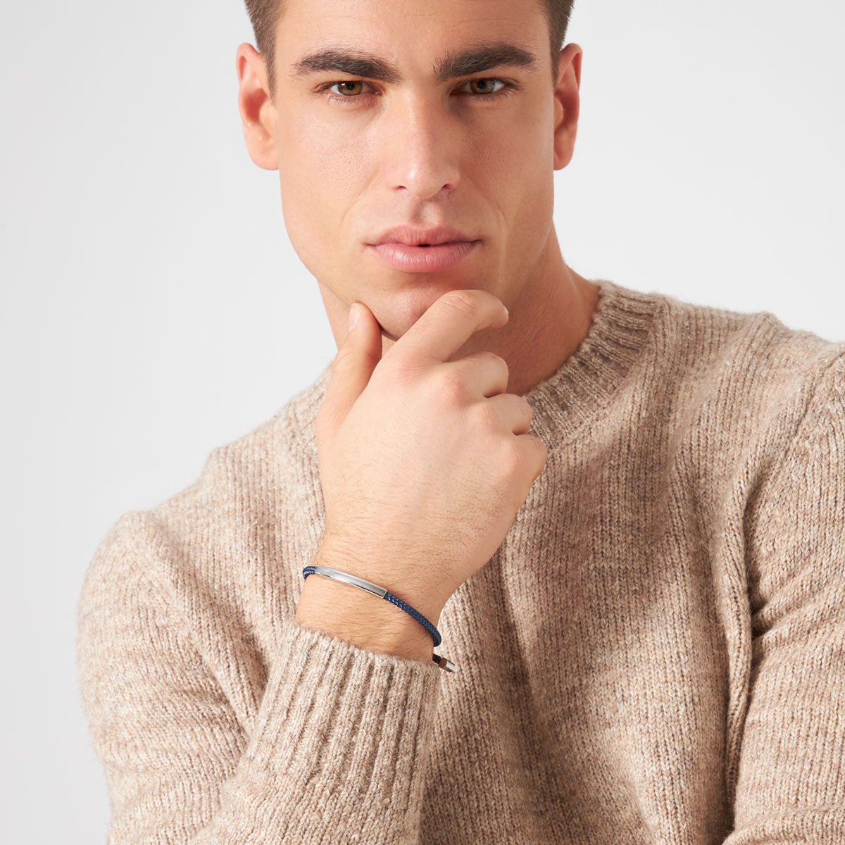 Bransoletka niebieska - stalowa - Moderno