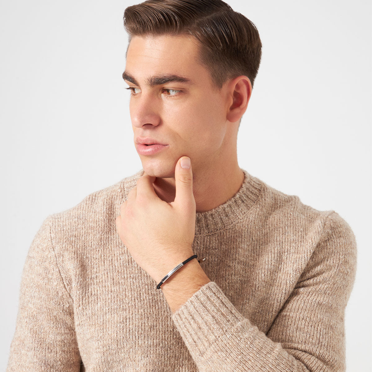 Bransoletka czarna - stalowa - Moderno