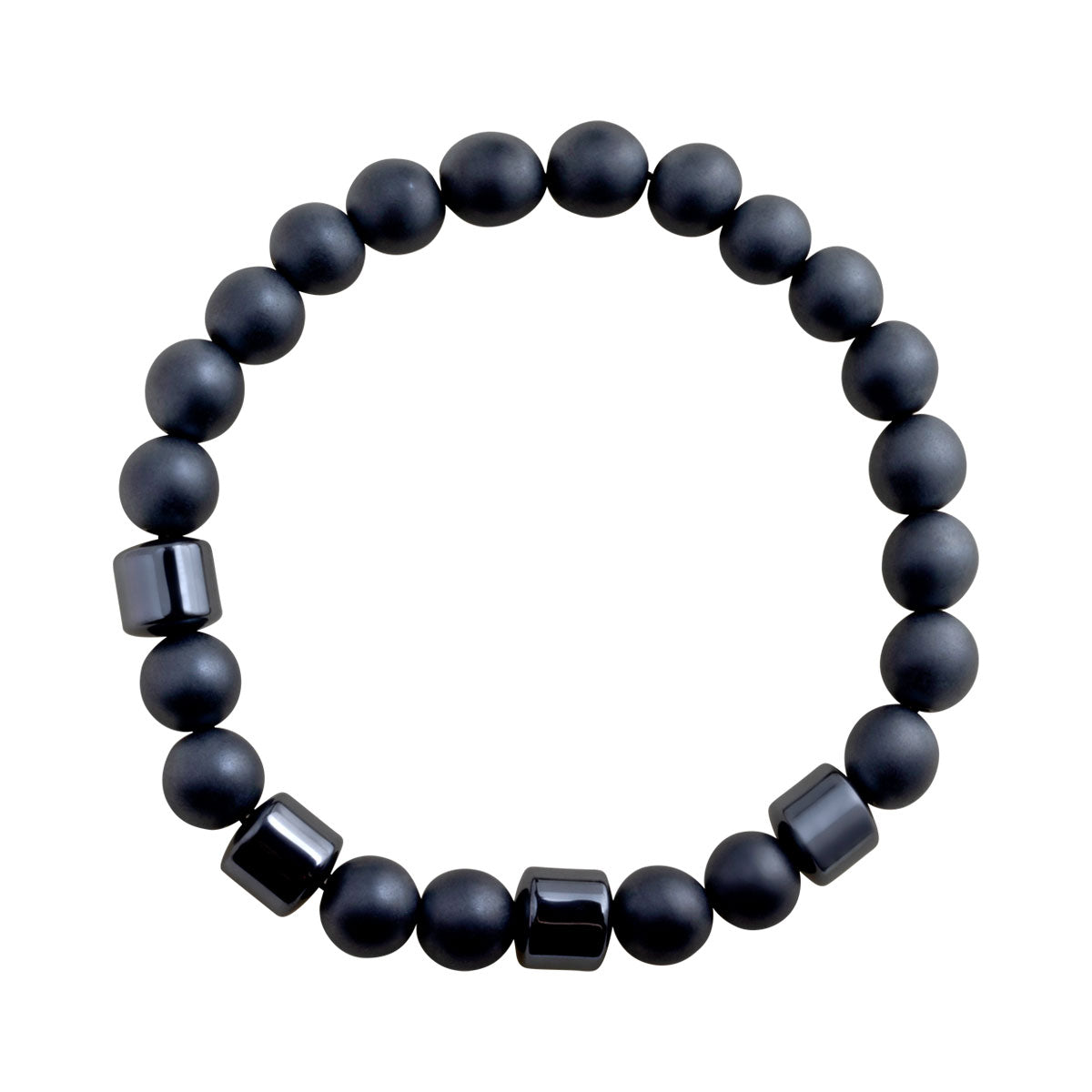 Bransoletka z hematytu - kulki - Grafito