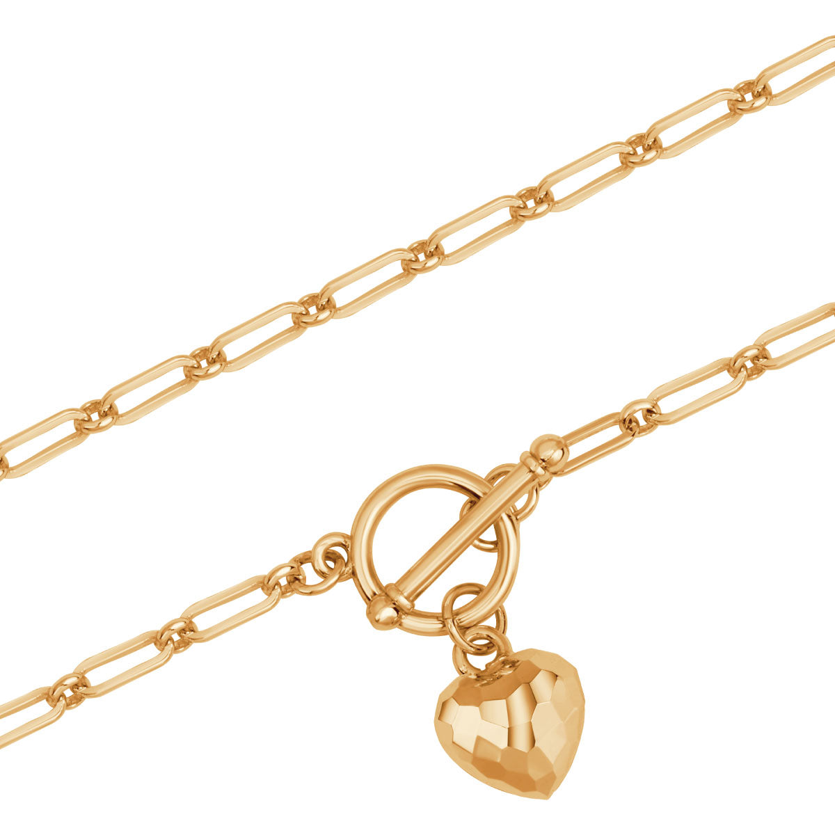 Bransoletka z mosiądzu pozłacana - serce - Moderno