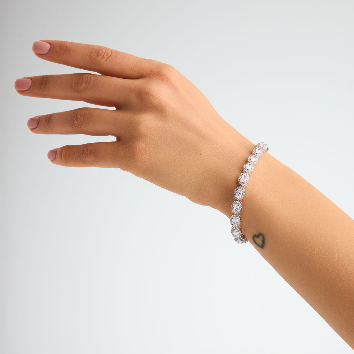 Bransoletka srebrna z cyrkoniami