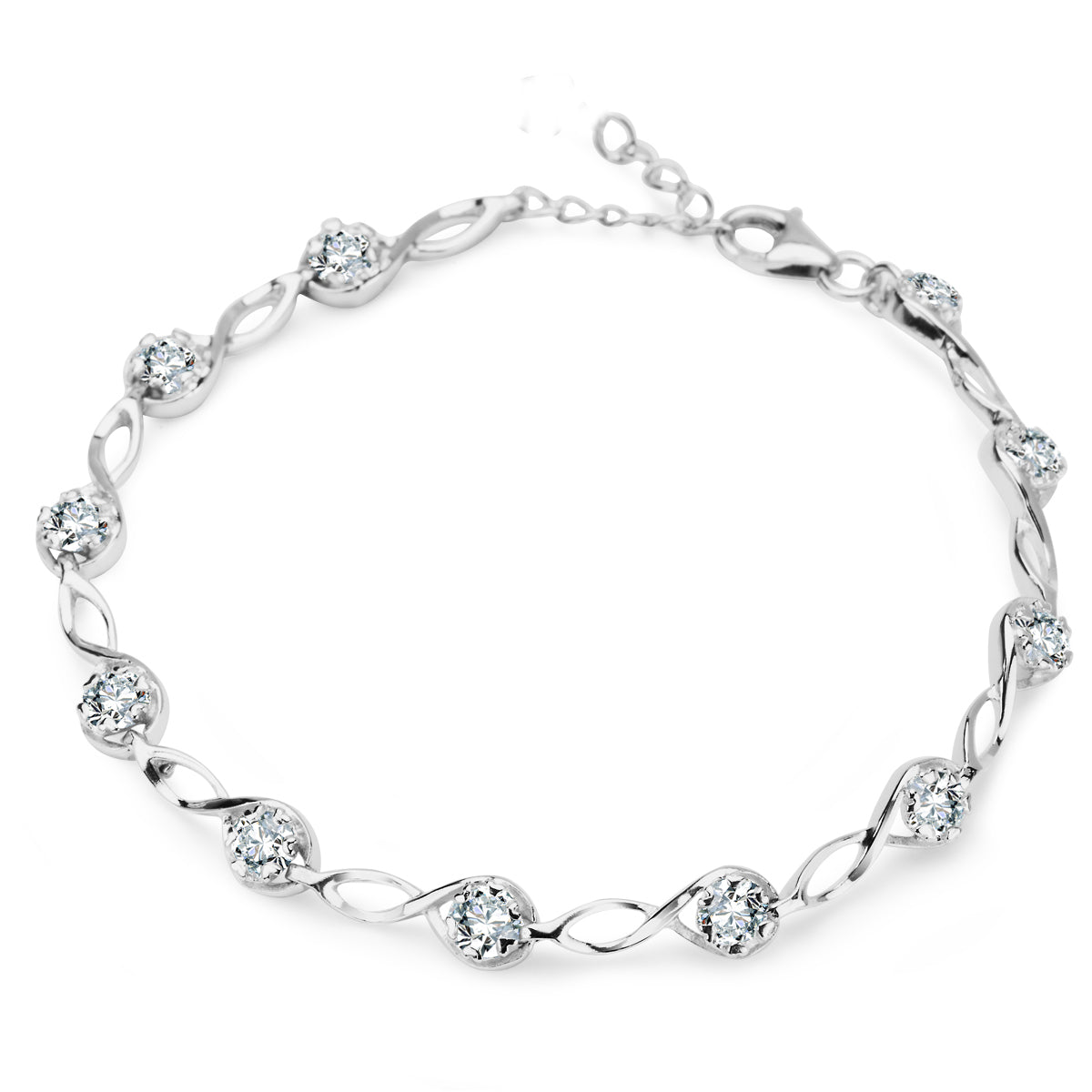 Bransoletka srebrna z cyrkoniami