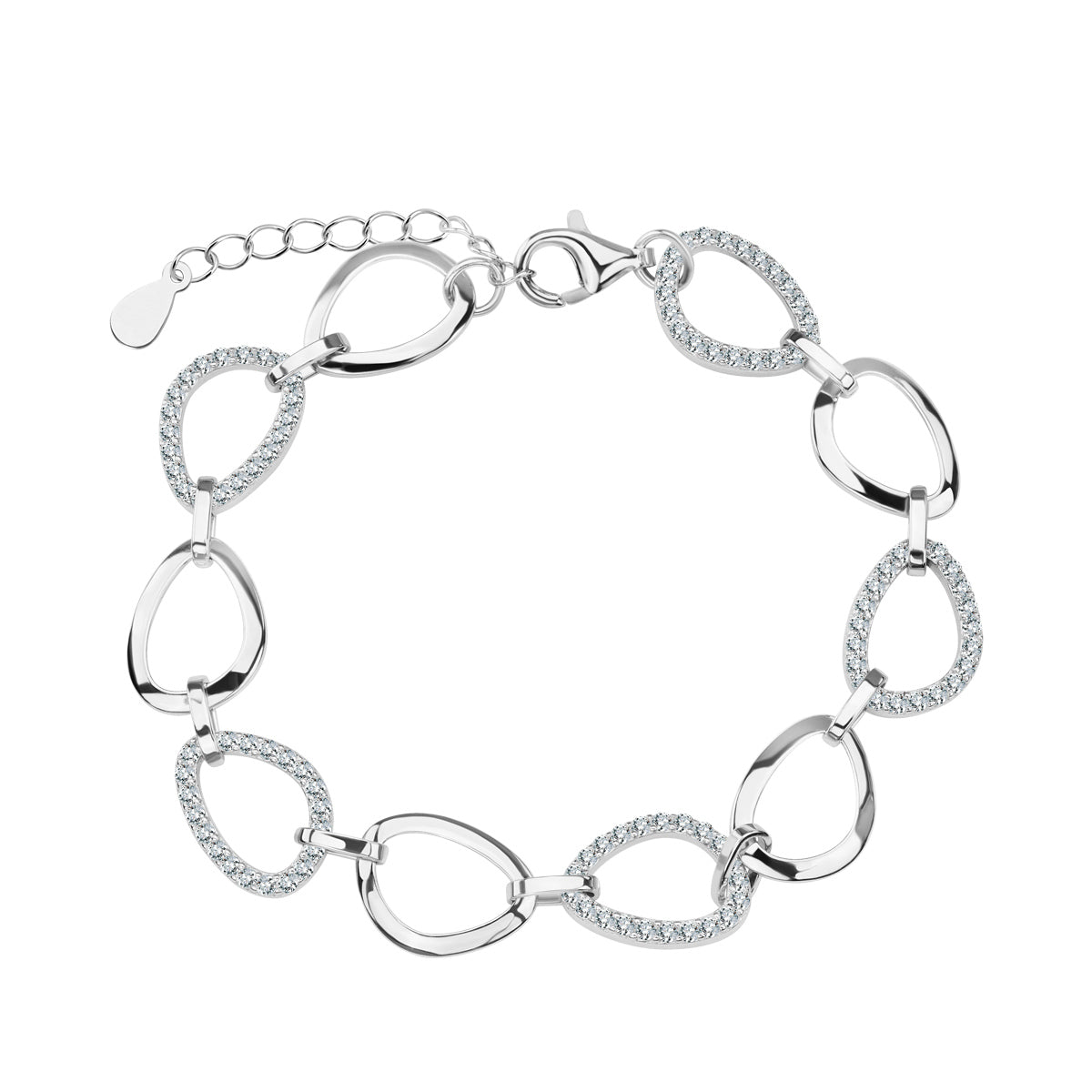 Bransoletka srebrna z cyrkoniami