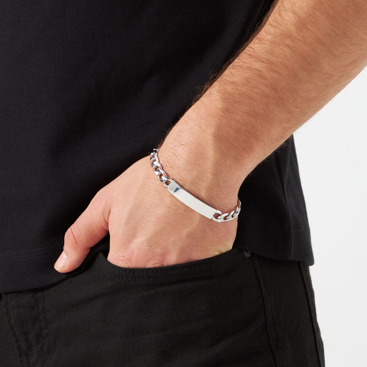 Bransoletka srebrna z blaszką