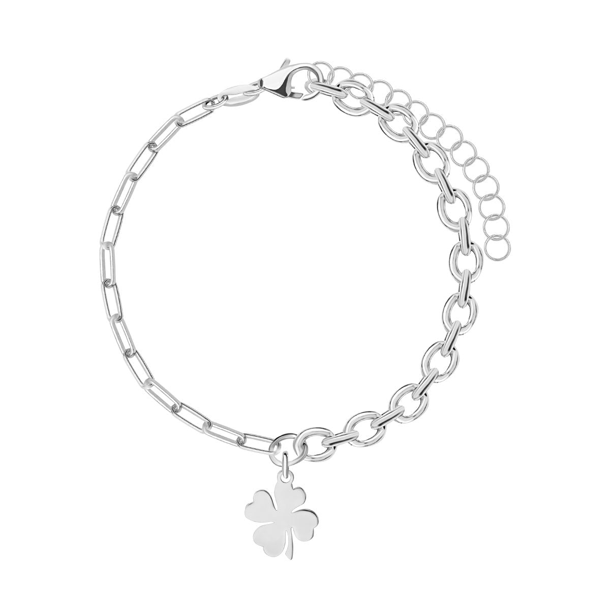 Bransoletka srebrna - koniczyna