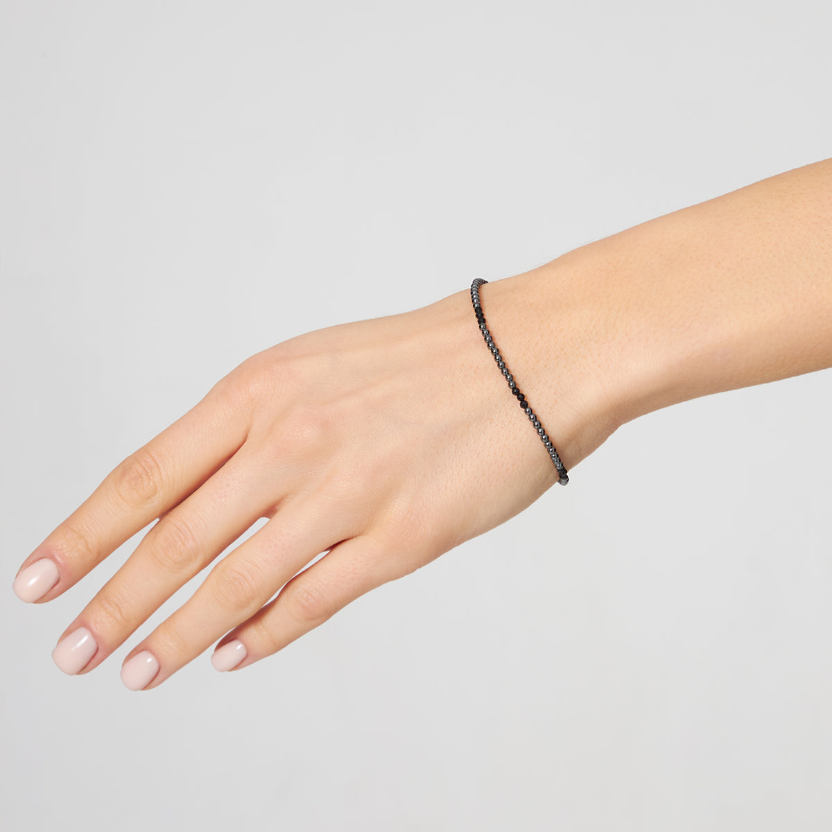 Bransoletka srebrna z onyksem i hematytem - Grafito