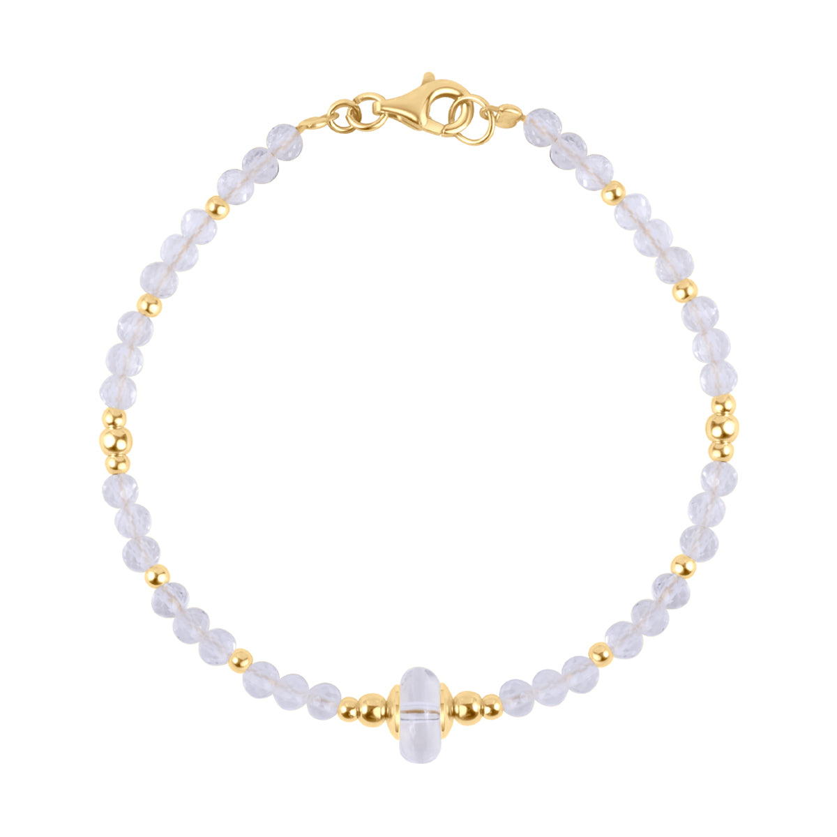 Bransoletka srebrna pozłacana z kryształem górskim