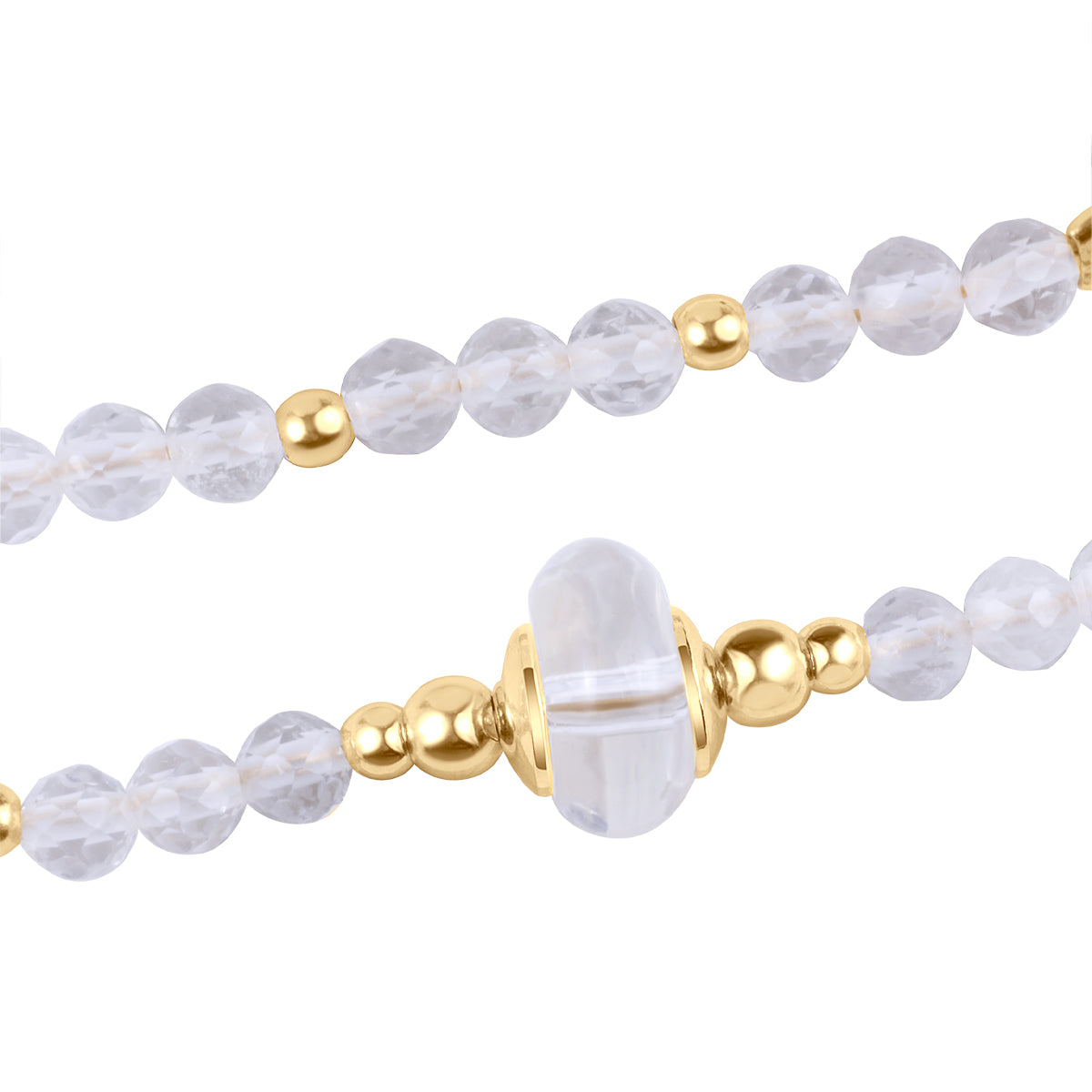 Bransoletka srebrna pozłacana z kryształem górskim