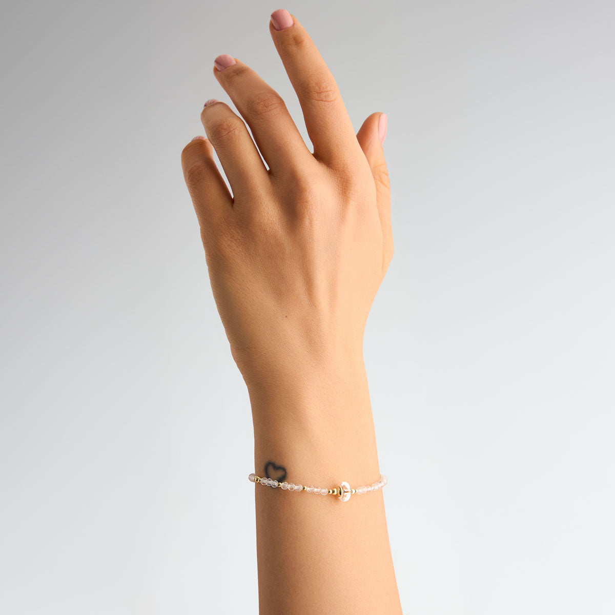 Bransoletka srebrna pozłacana z kryształem górskim