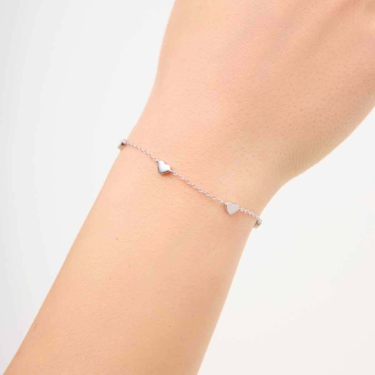 Bransoletka srebrna - serca