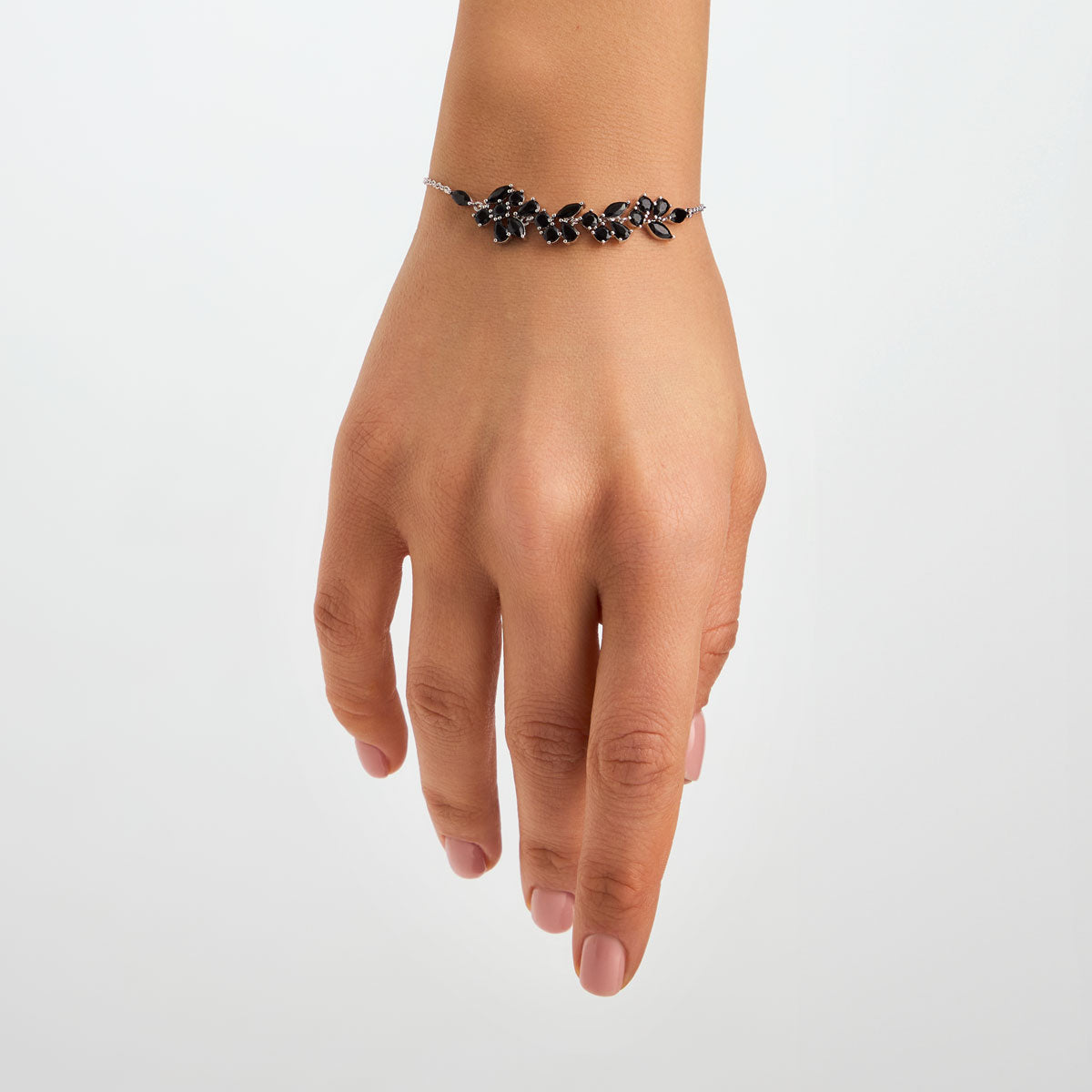 Bransoletka srebrna z czarnymi cyrkoniami