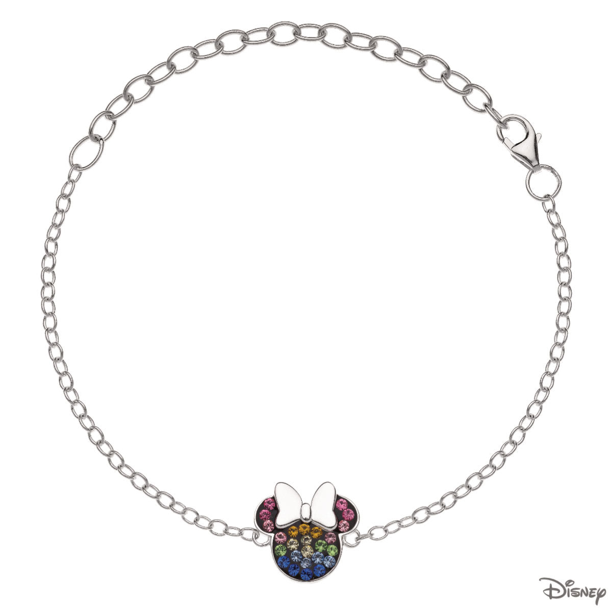 Bransoletka srebrna z cyrkoniami - Myszka Minnie - Disney
