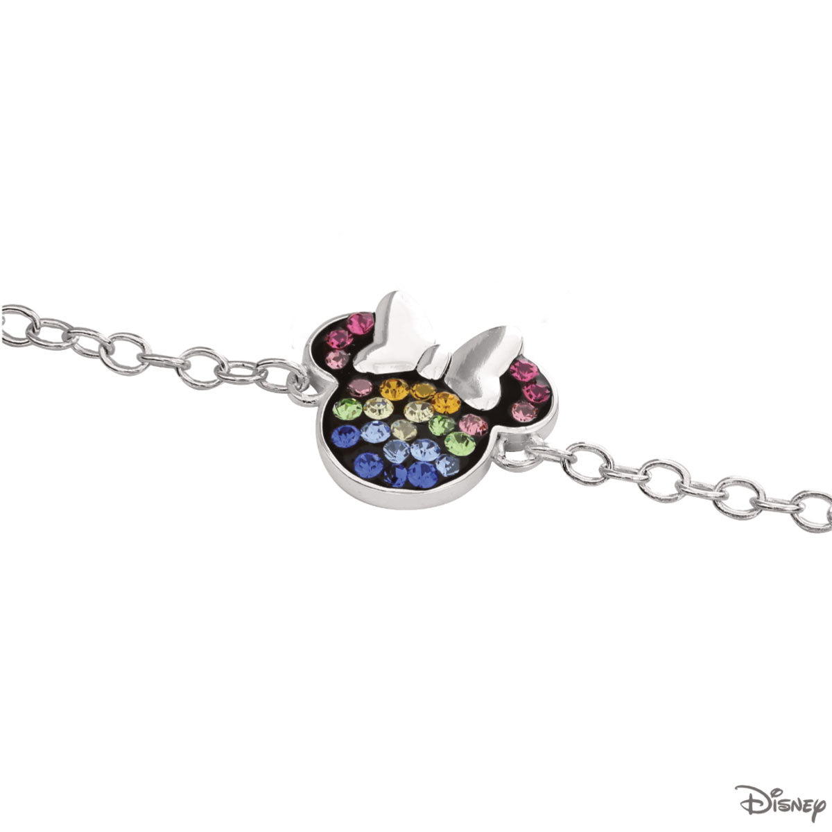 Bransoletka srebrna z cyrkoniami - Myszka Minnie - Disney