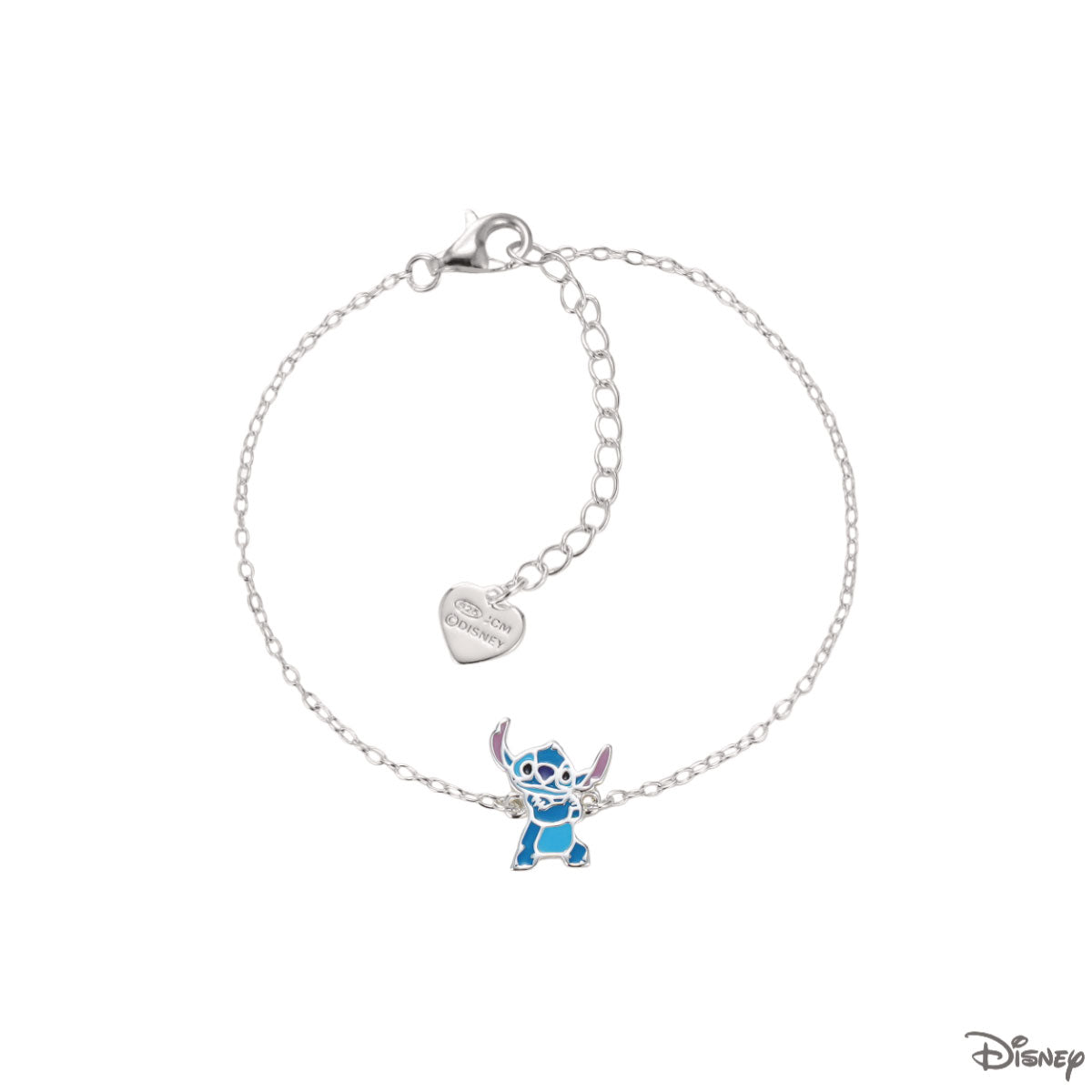Bransoletka srebrna z niebieską emalią - Stitch - Disney