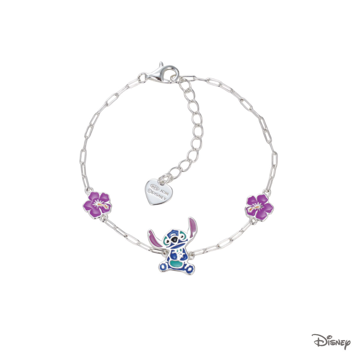 Bransoletka srebrna z emalią - Stitch - Disney