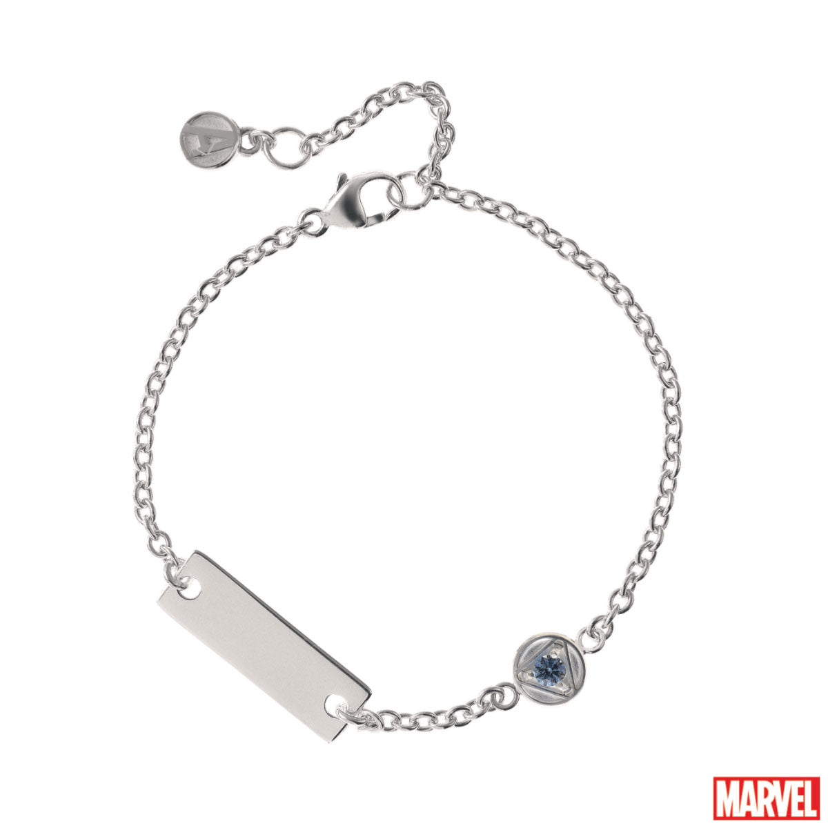 Bransoletka srebrna z blaszką - Iron Man - Marvel