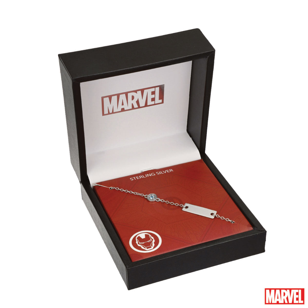 Bransoletka srebrna z blaszką - Iron Man - Marvel