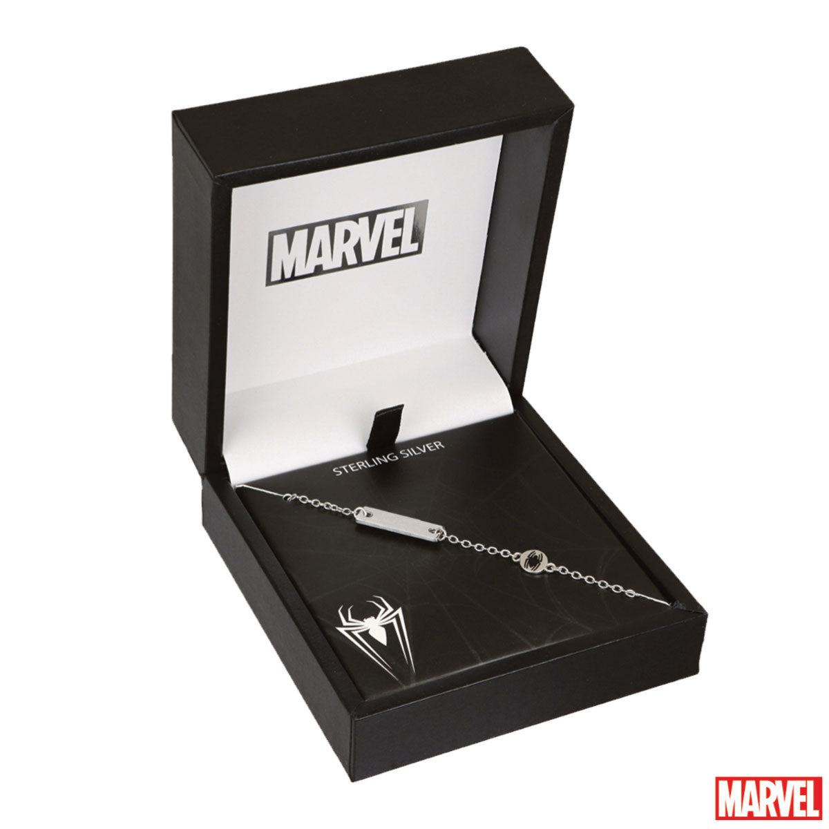 Bransoletka srebrna z blaszką - Spider-Man - Marvel