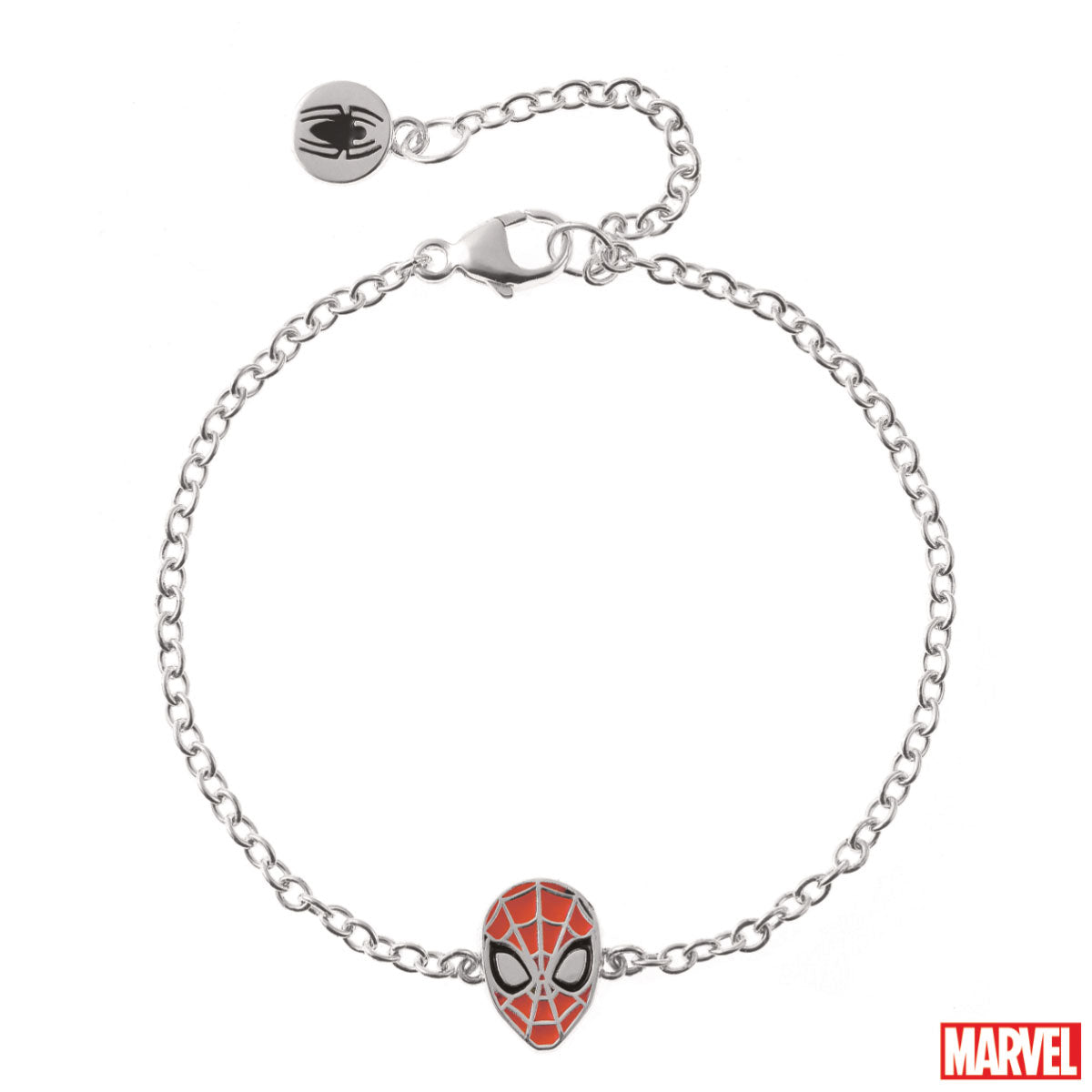 Bransoletka srebrna z czerwoną emalią - Spider-Man - Marvel