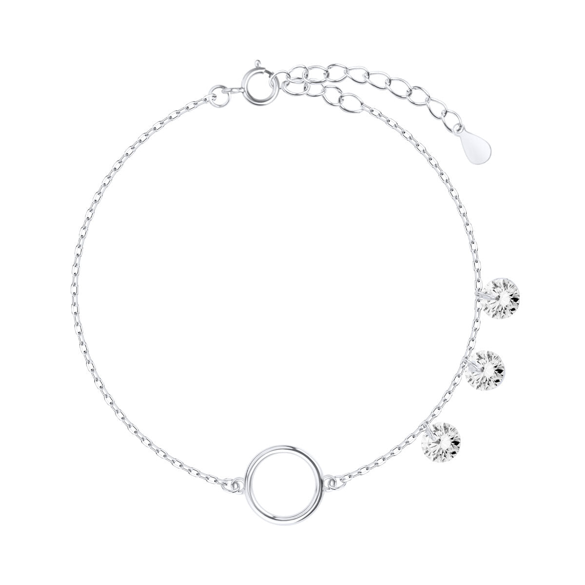Bransoletka srebrna z cyrkoniami - kulki - Verona