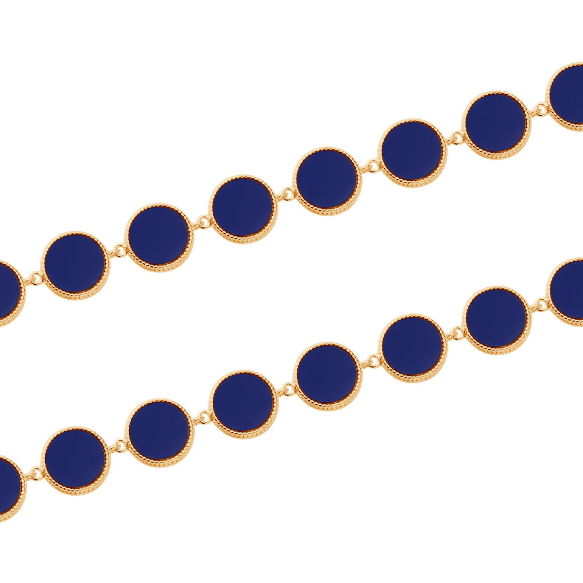 Bransoletka srebrna pozłacana z lapis lazuli - koła