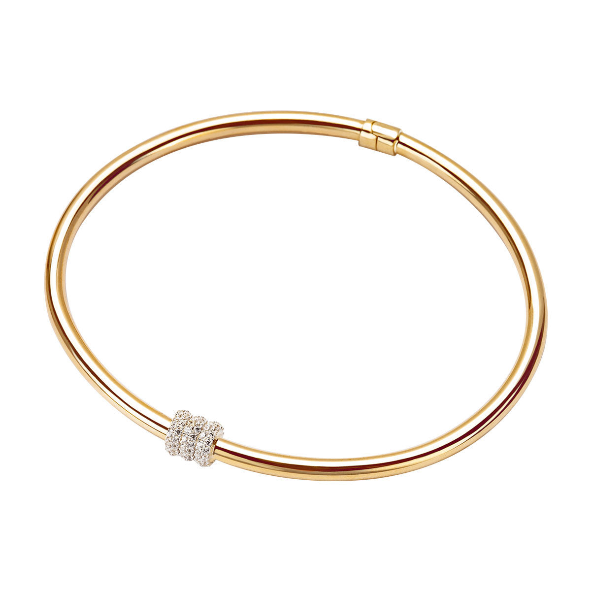 Bransoletka złota sztywna z cyrkoniami - Verona