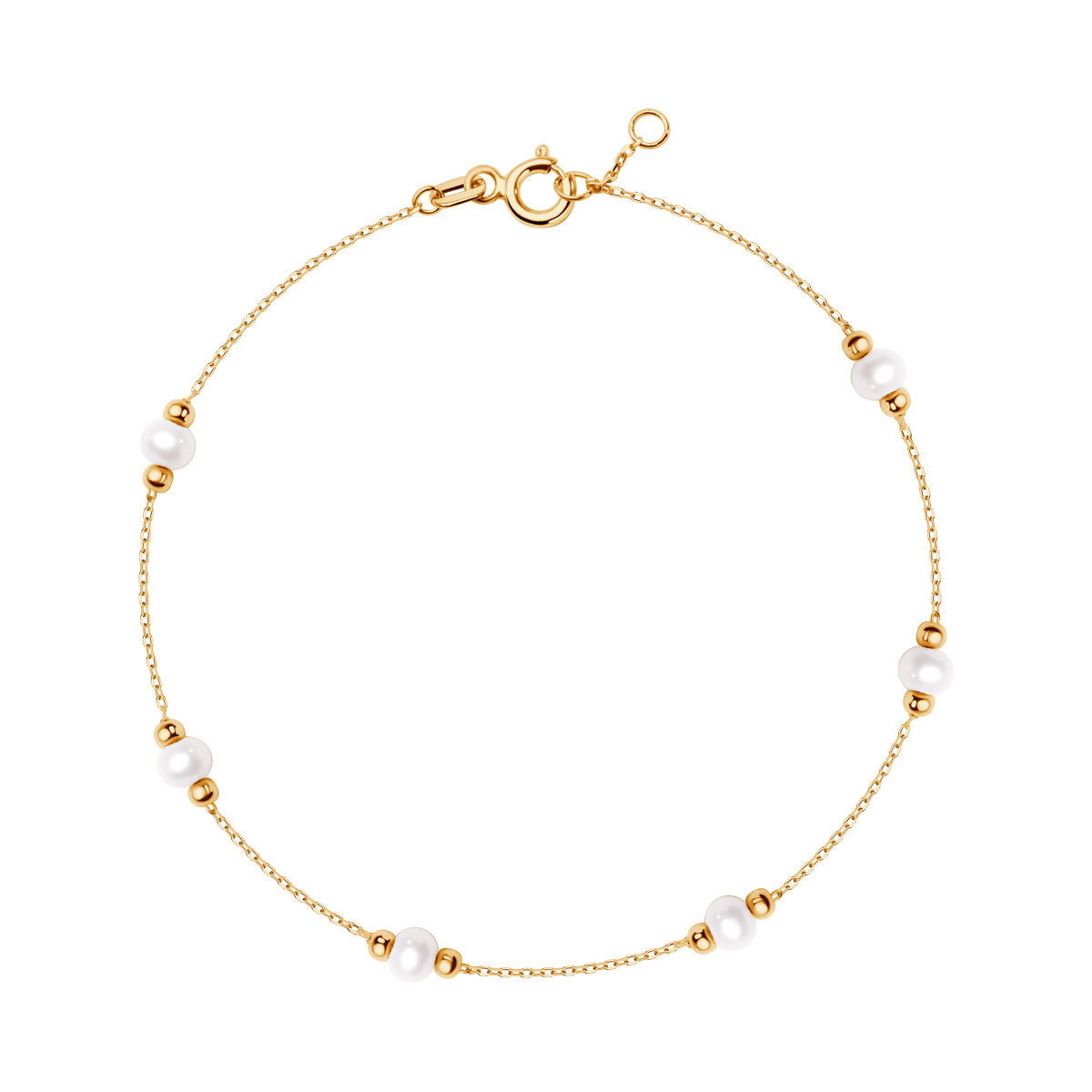 Bransoletka złota z perłami - kulki