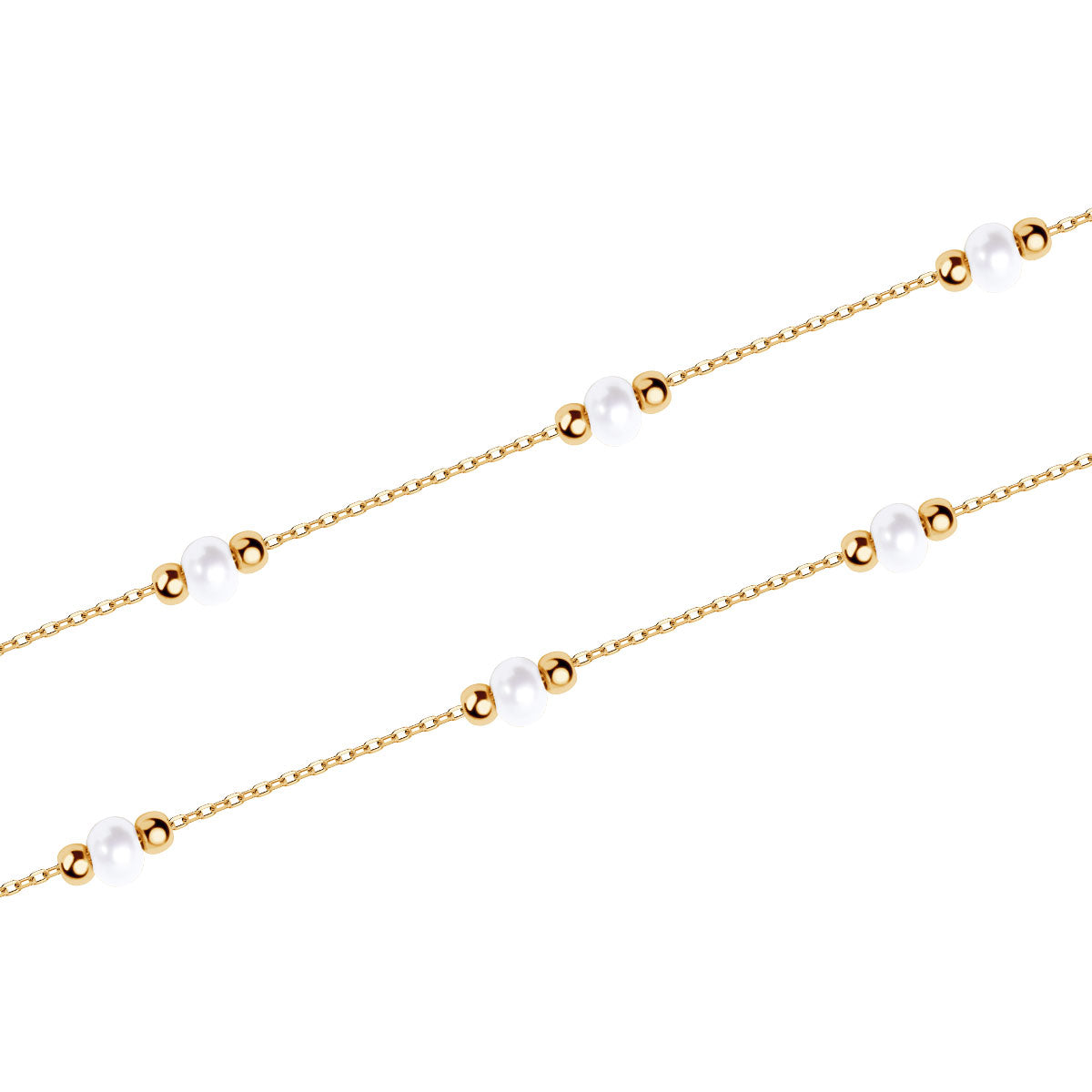 Bransoletka złota z perłami - kulki