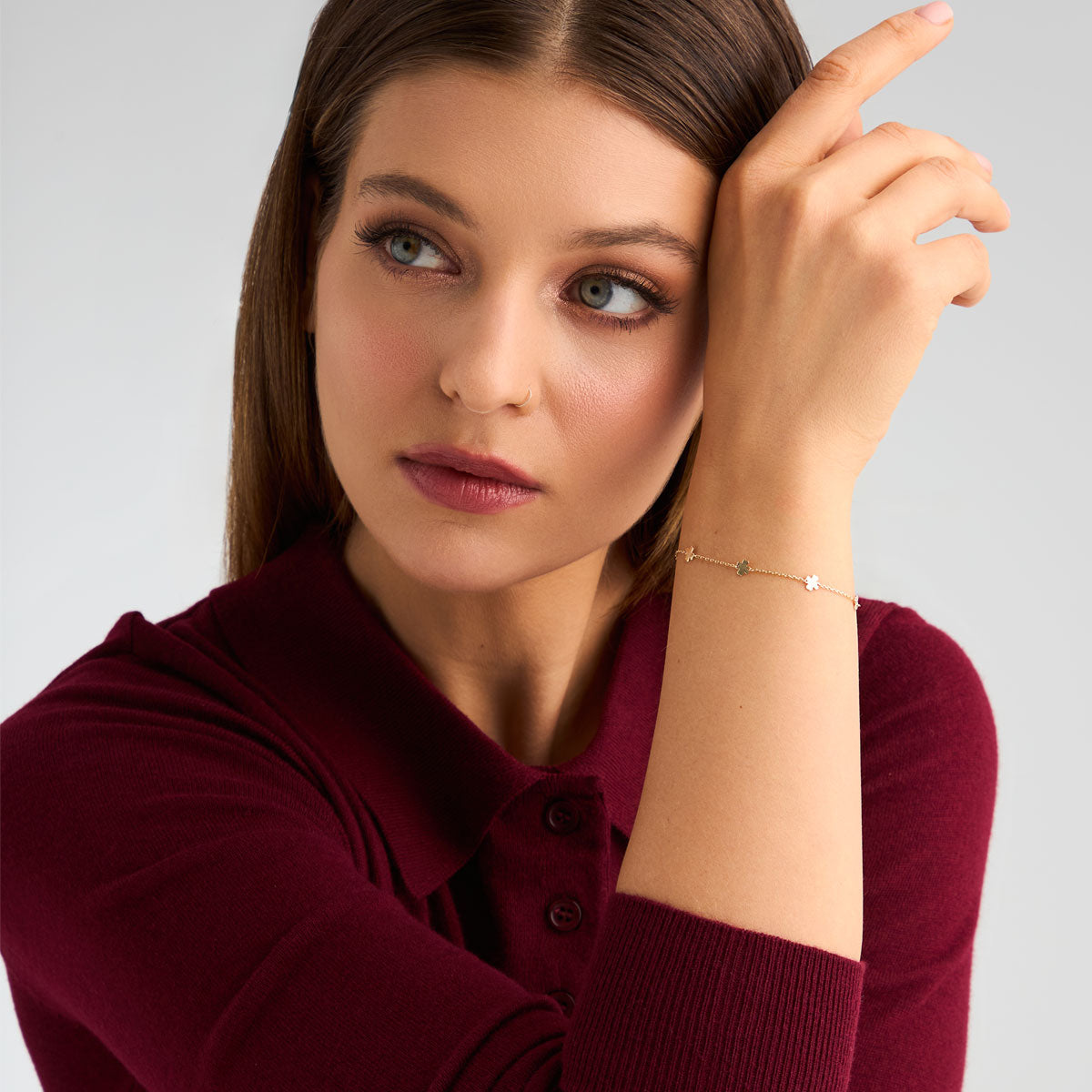 Bransoletka złota - koniczyny