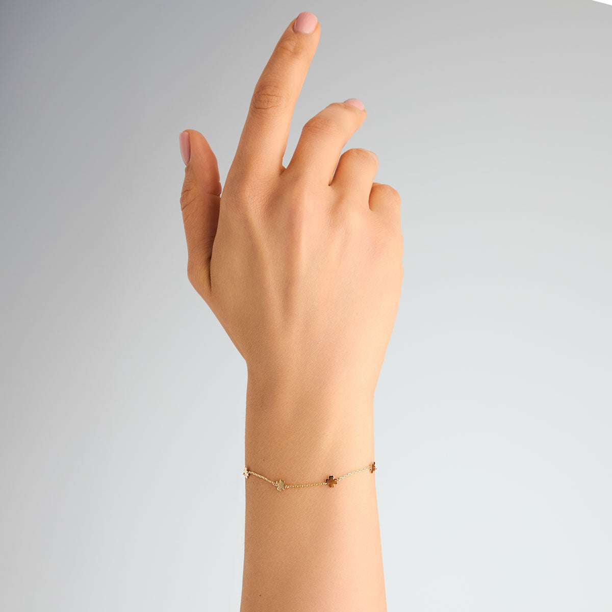 Bransoletka złota - koniczyny