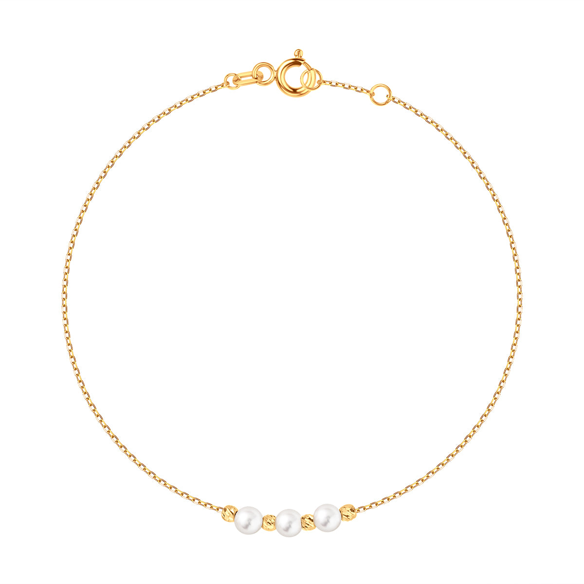Bransoletka złota z perłami - kulki