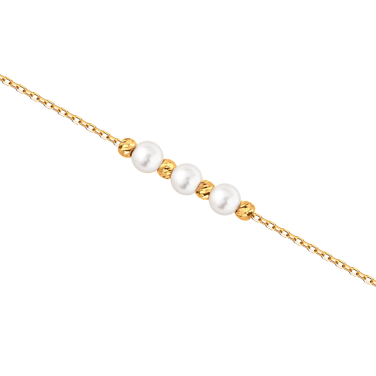 Bransoletka złota z perłami - kulki