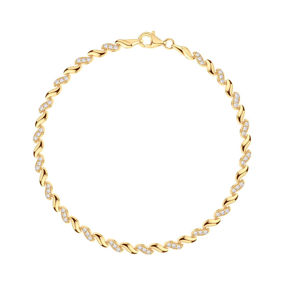 Bransoletka złota z bezbarwnymi cyrkoniami