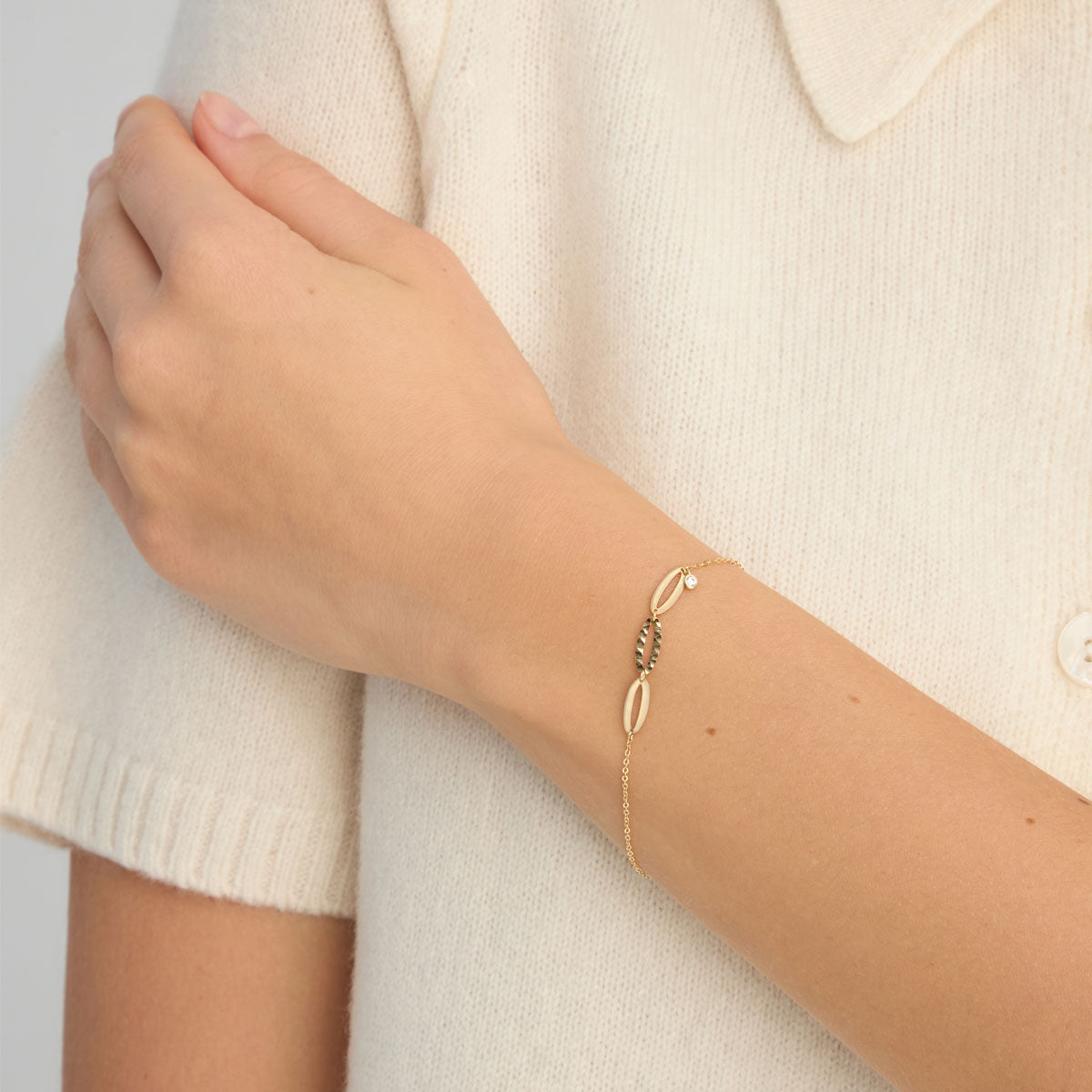 Bransoletka złota z cyrkonią