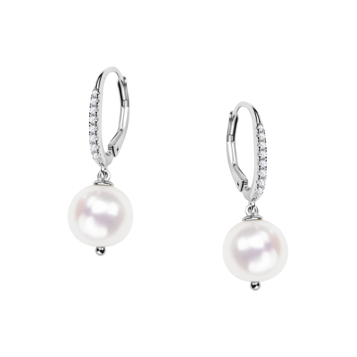 Kolczyki srebrne z perłami i cyrkoniami - Verona